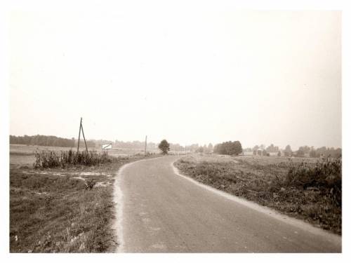 Widok drogi prowadzącej z Żarnowca do Łan Małych. Ujęcie od strony wschodniej.