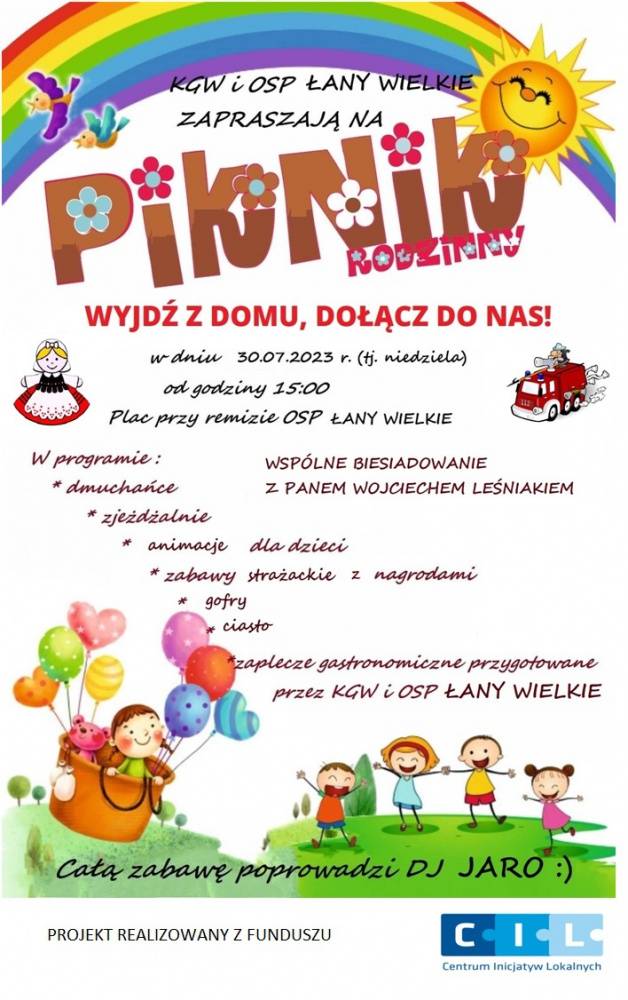 : Zaproszenie - Piknik rodzinny 30 lipca 2023 r.